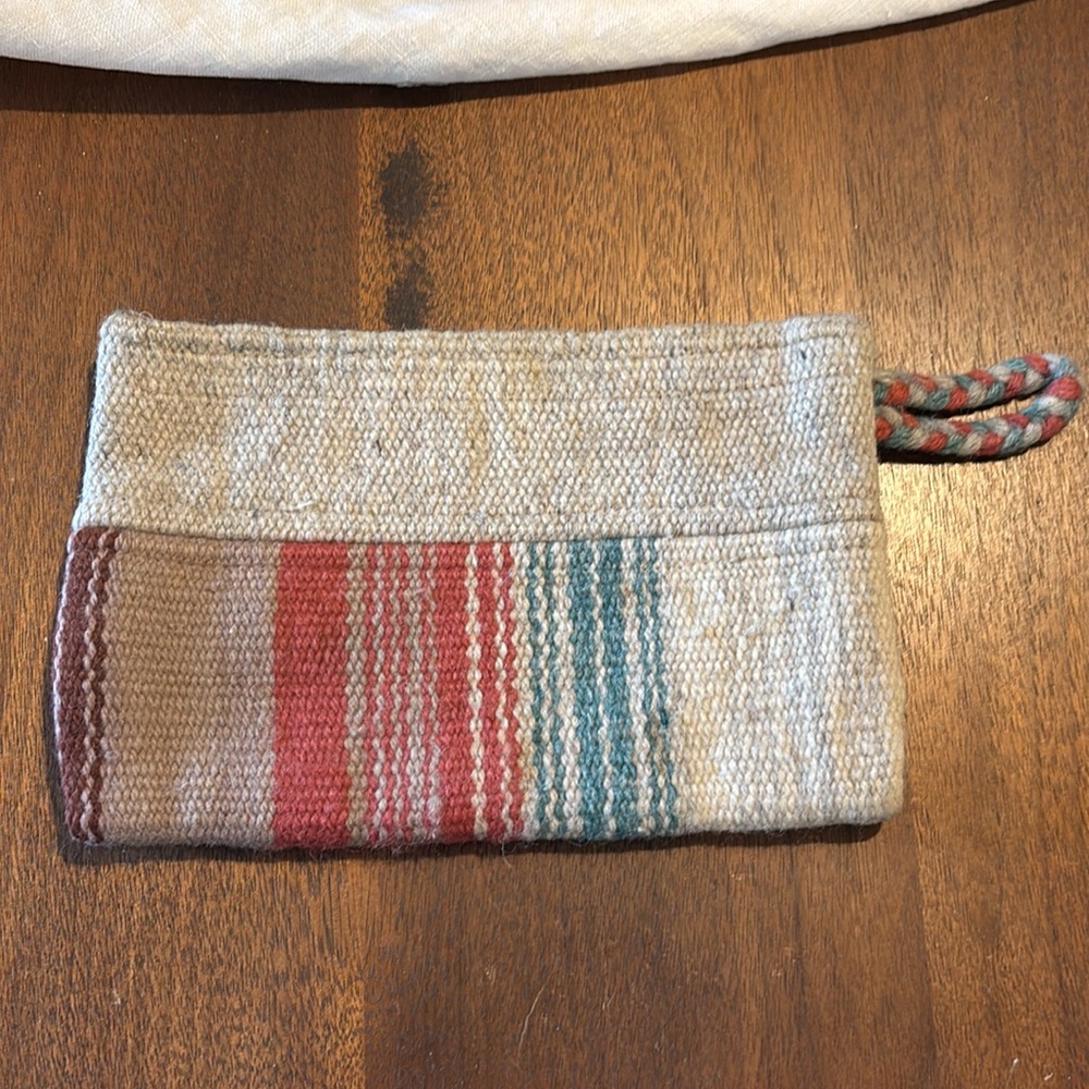 Vintage wool hand made ortega’s chimayo wool purse clutch